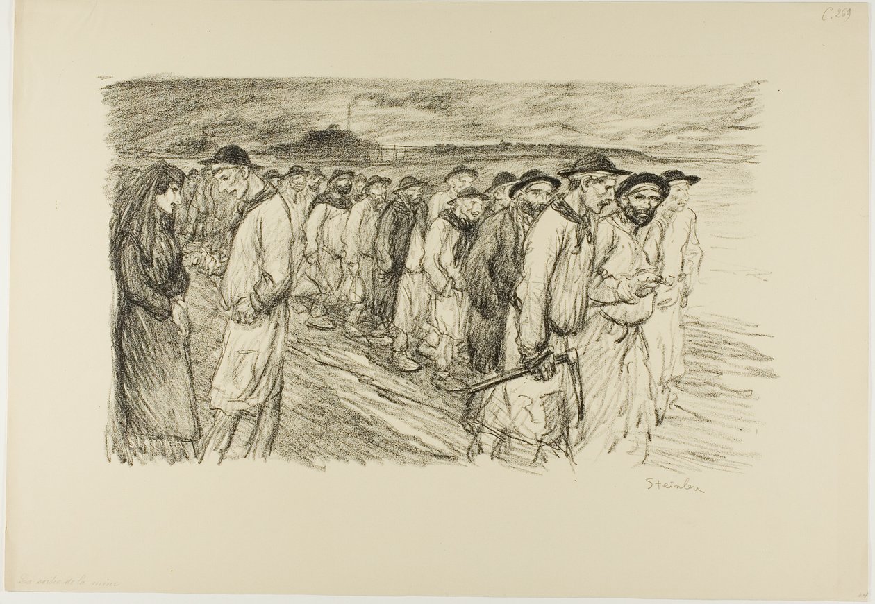 På väg ut ur gruvan av Théophile Alexandre Pierre Steinlen