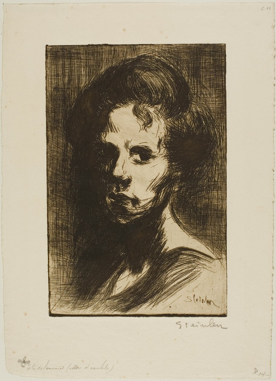 Huvud av en kvinna, plåt I av Théophile Alexandre Pierre Steinlen