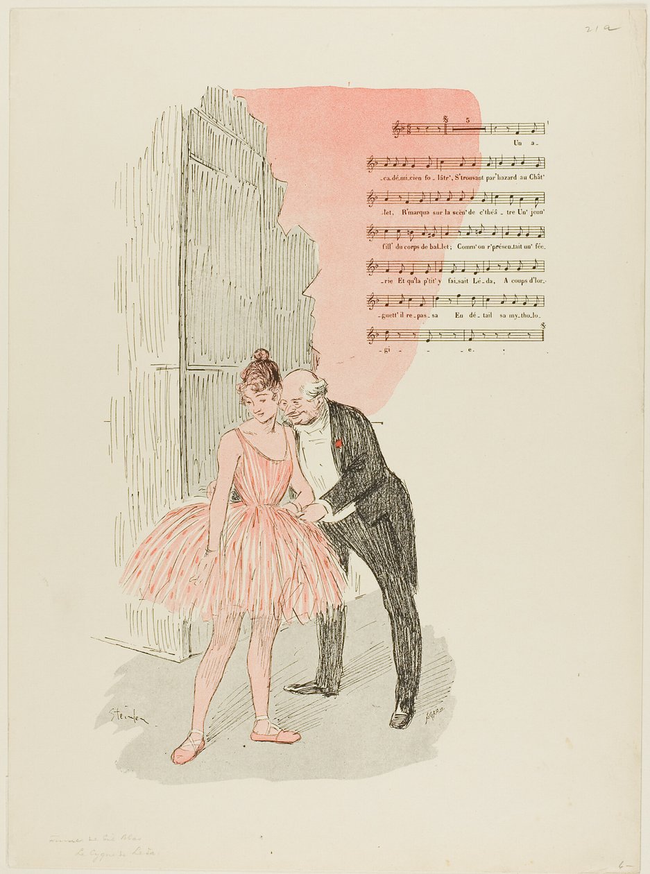 Leda och svanen av Théophile Alexandre Pierre Steinlen