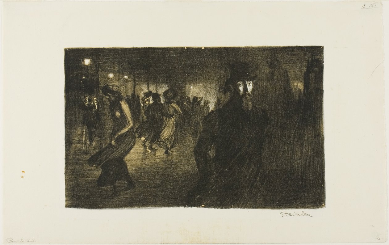 Paris, natt av Théophile Alexandre Pierre Steinlen