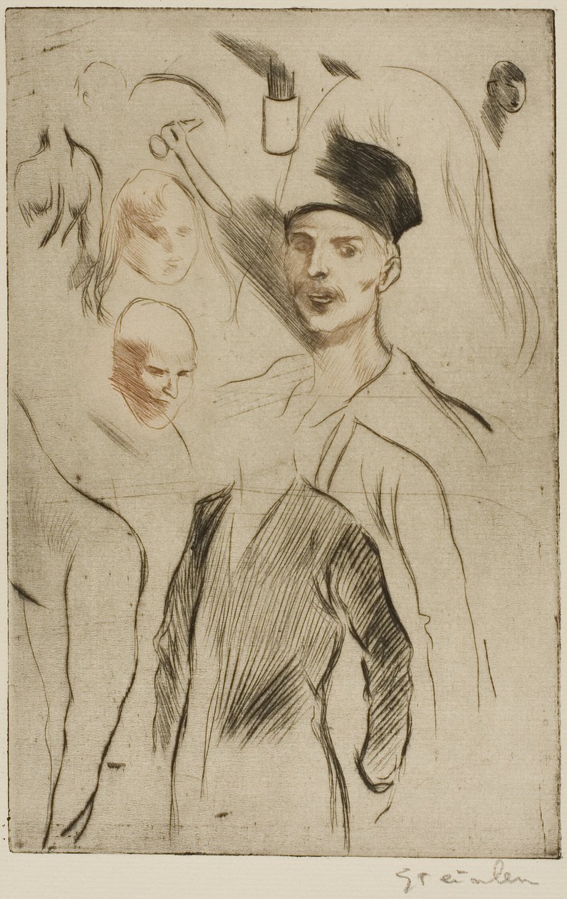 Plansch med skisser, nr 2 av Théophile Alexandre Pierre Steinlen