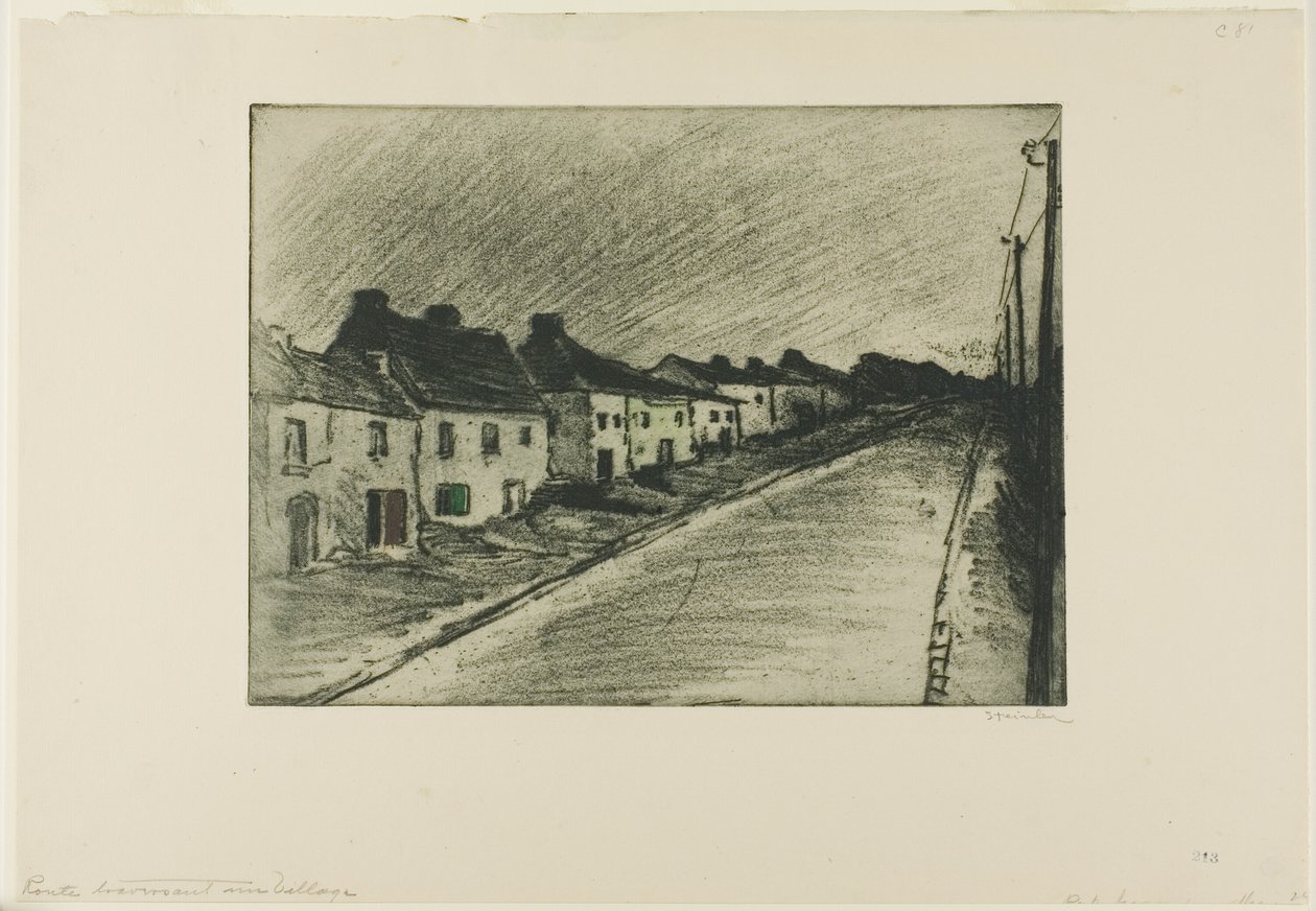 Väg genom en by av Théophile Alexandre Pierre Steinlen