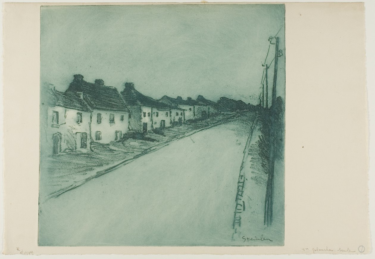 Väg genom en by av Théophile Alexandre Pierre Steinlen