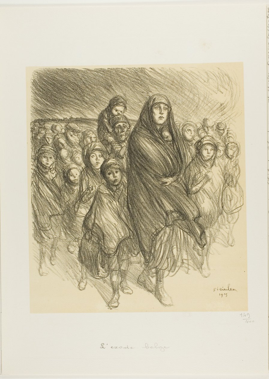 Den belgiska utvandringen av Théophile Alexandre Pierre Steinlen