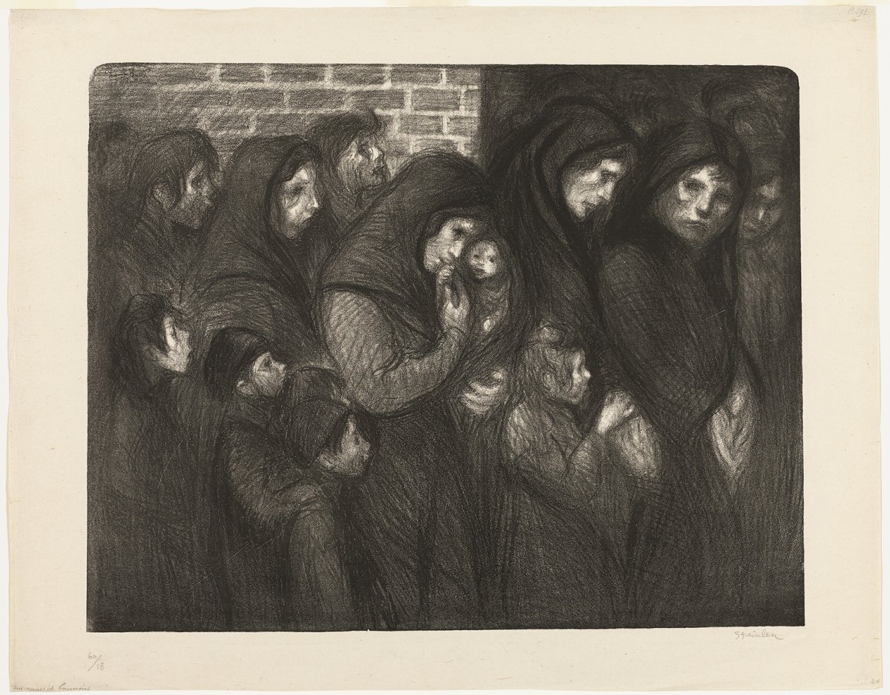 Änkorna i Courrières av Théophile Alexandre Pierre Steinlen