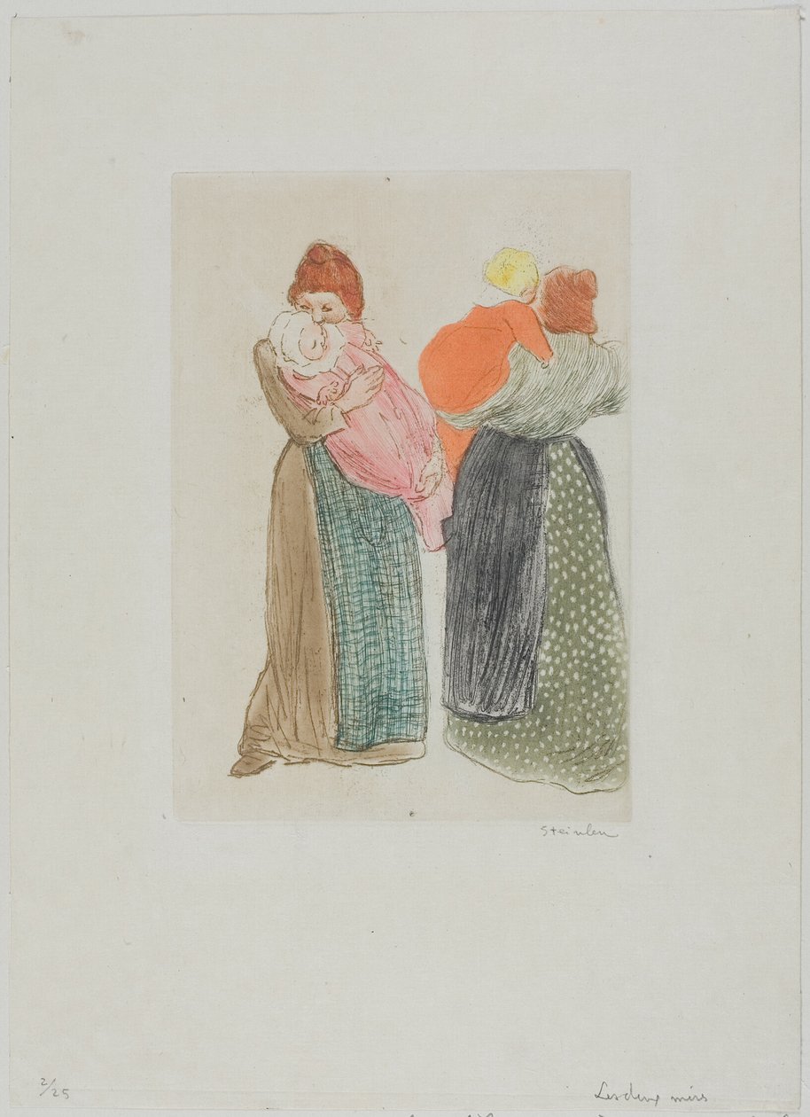 Två mödrar av Théophile Alexandre Pierre Steinlen