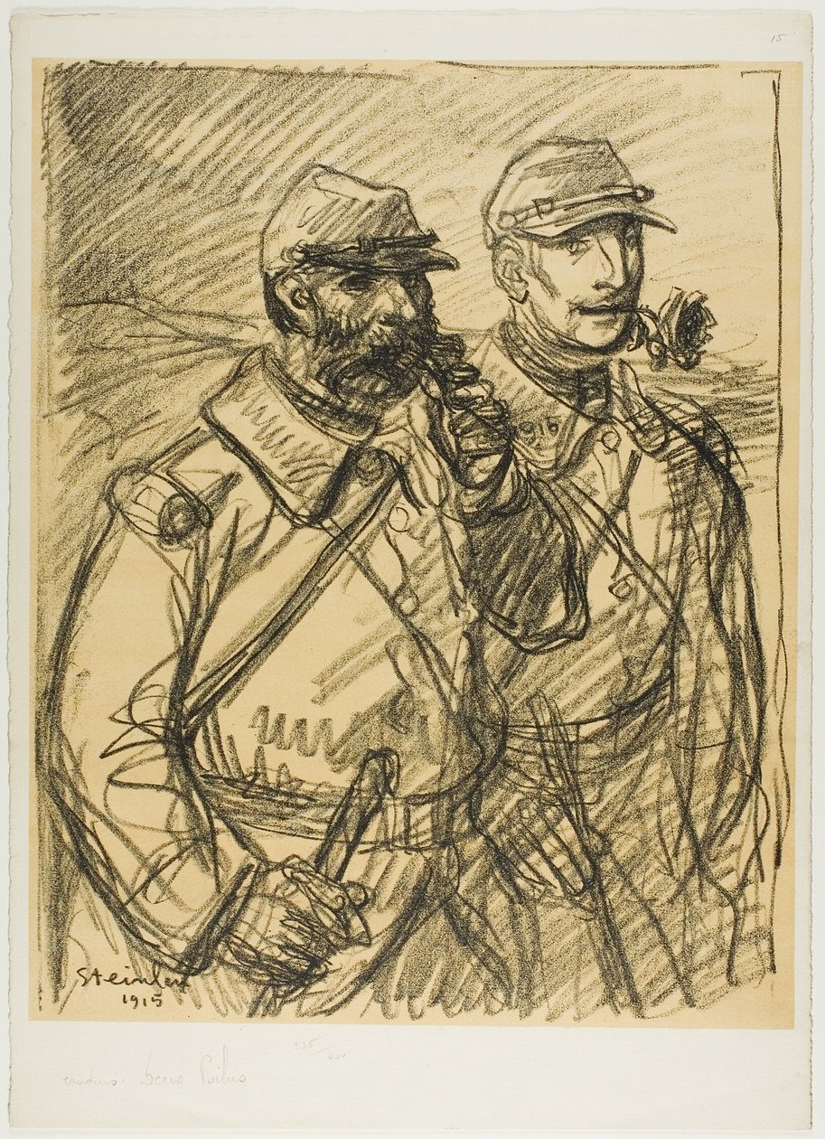 Två soldater av Théophile Alexandre Pierre Steinlen