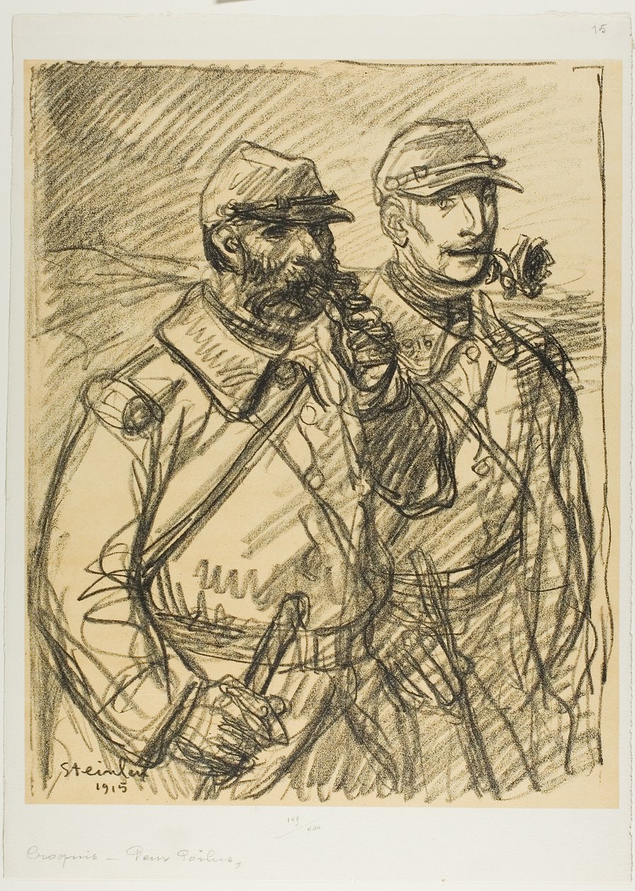 Två soldater av Théophile Alexandre Pierre Steinlen