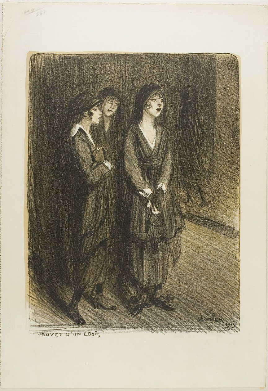 Änkor till en Louis, plansch sju från Actualités av Théophile Alexandre Pierre Steinlen