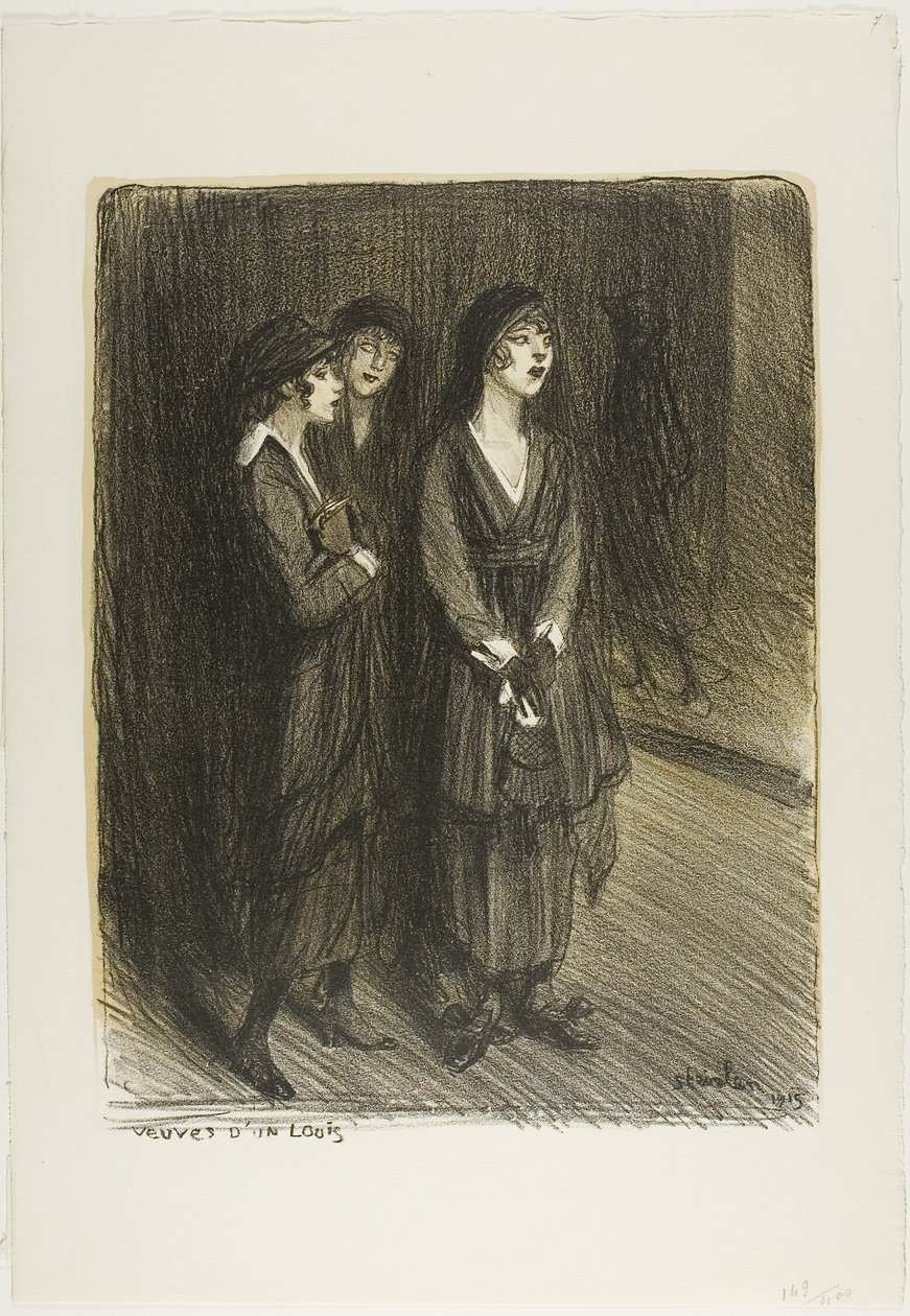 Änkor till en Louis, plansch sju från Actualités av Théophile Alexandre Pierre Steinlen