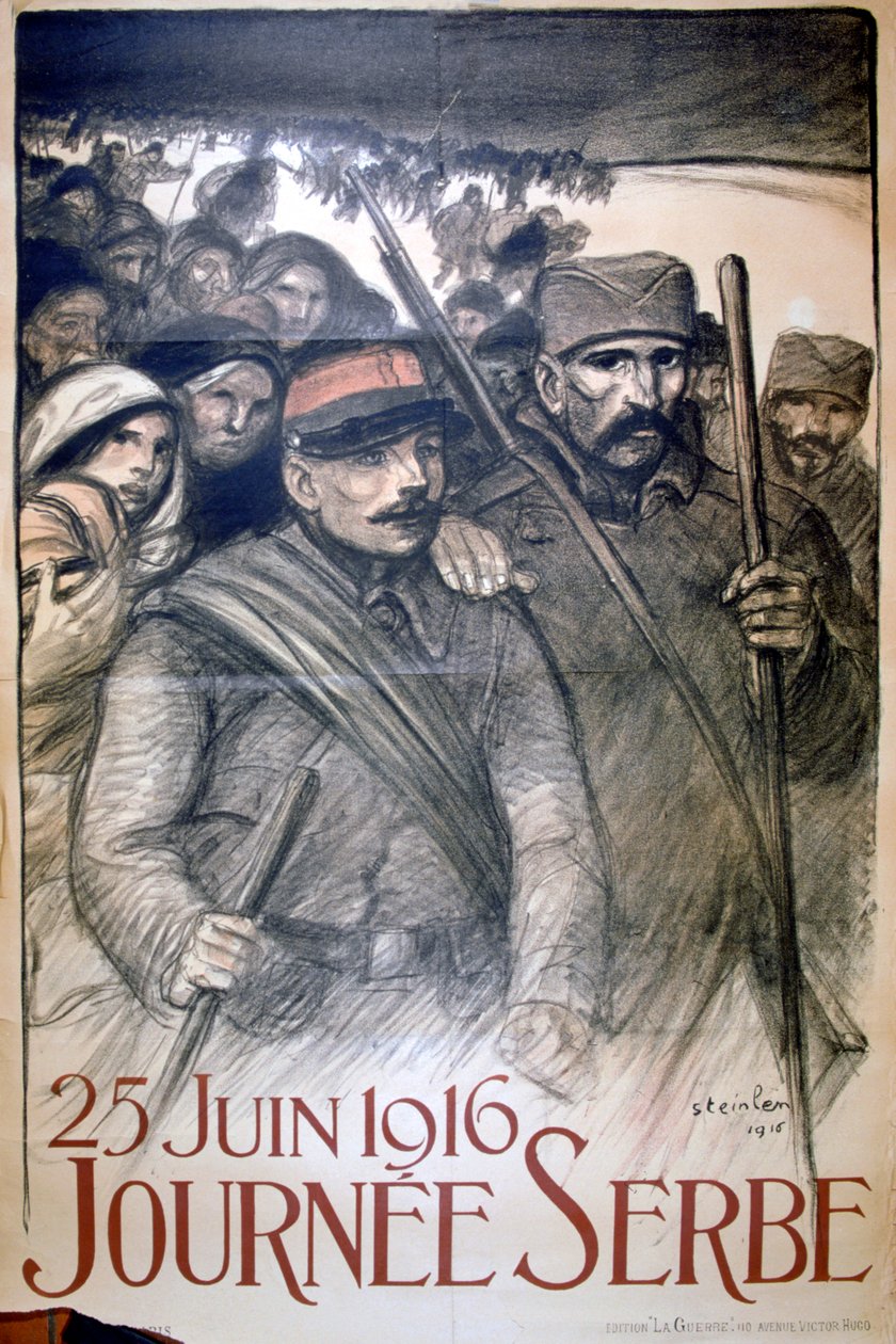 25 juni 1916 - Serbiens dag, fransk affisch från första världskriget, 1916 av Théophile Alexandre Steinlen