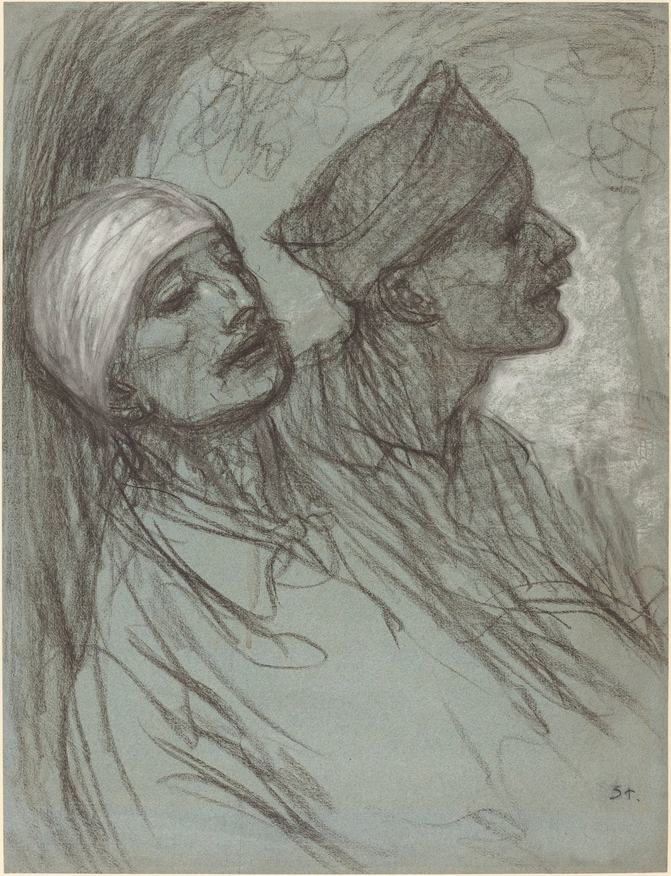 En sårad soldat och hans kamrat, 1916. av Théophile Alexandre Steinlen