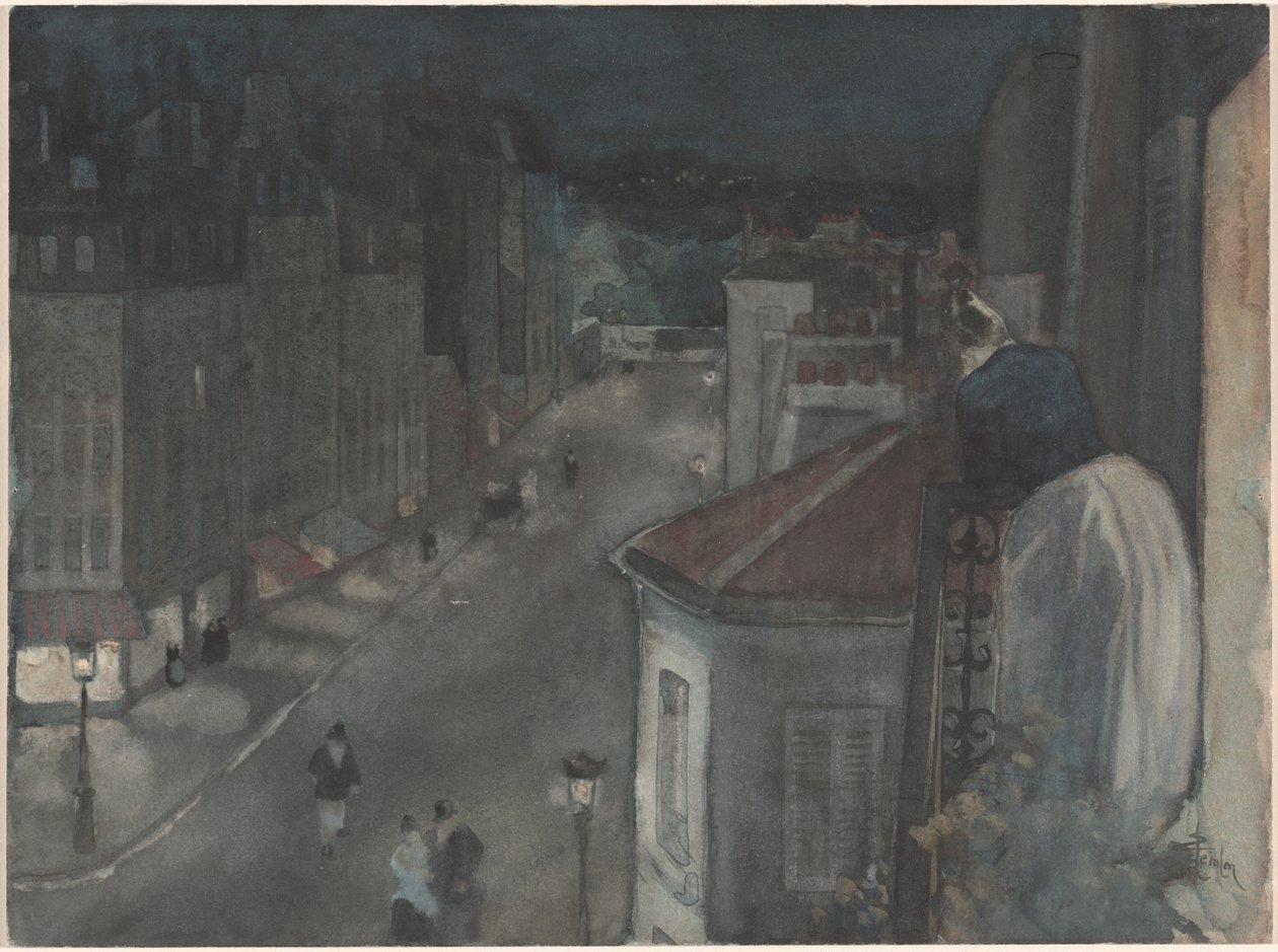 Från sjätte våningen, sent 1800-tidigt 1900-tal. av Théophile Alexandre Steinlen