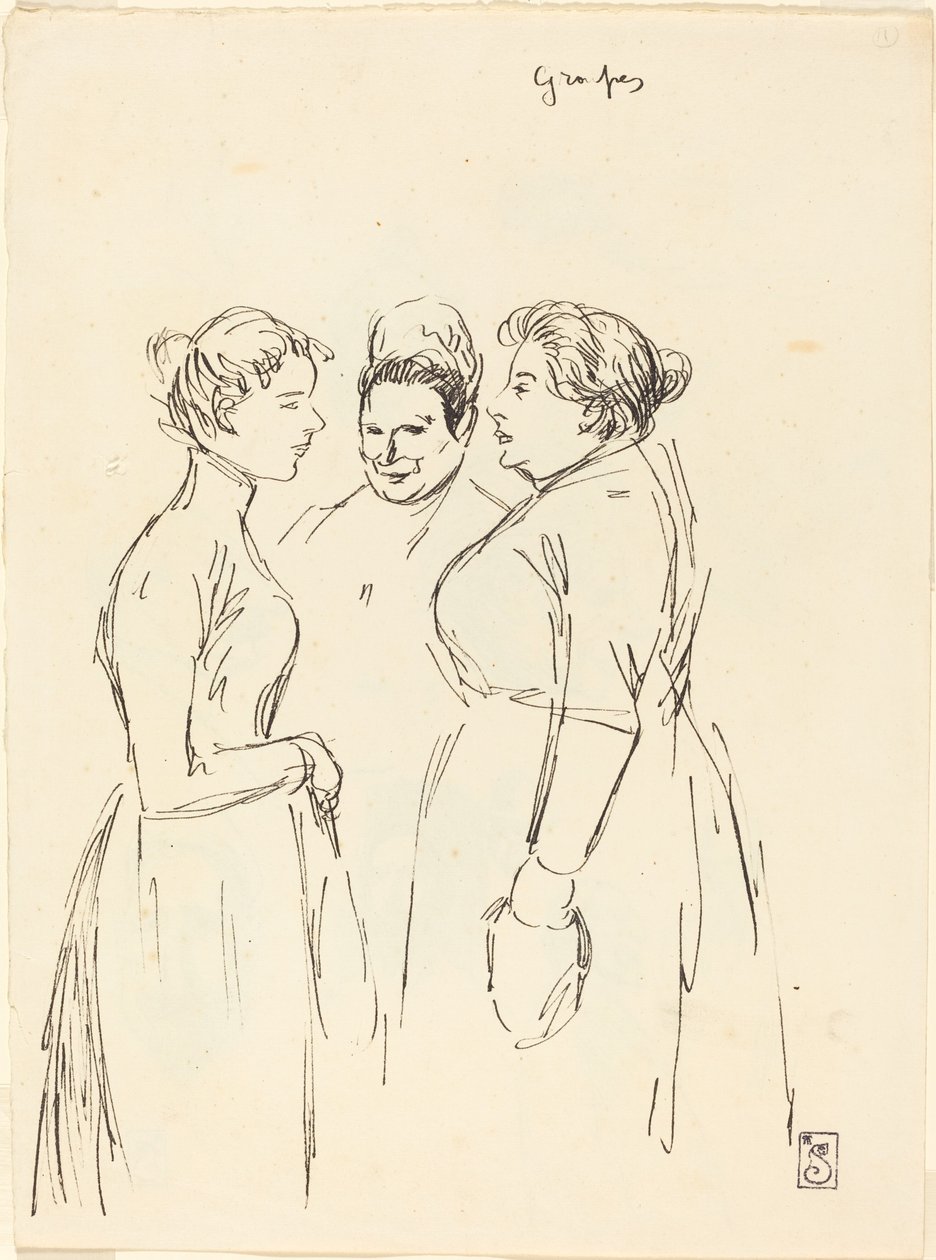 Skvallande kvinnor, sent 1800-tidigt 1900-tal. av Théophile Alexandre Steinlen