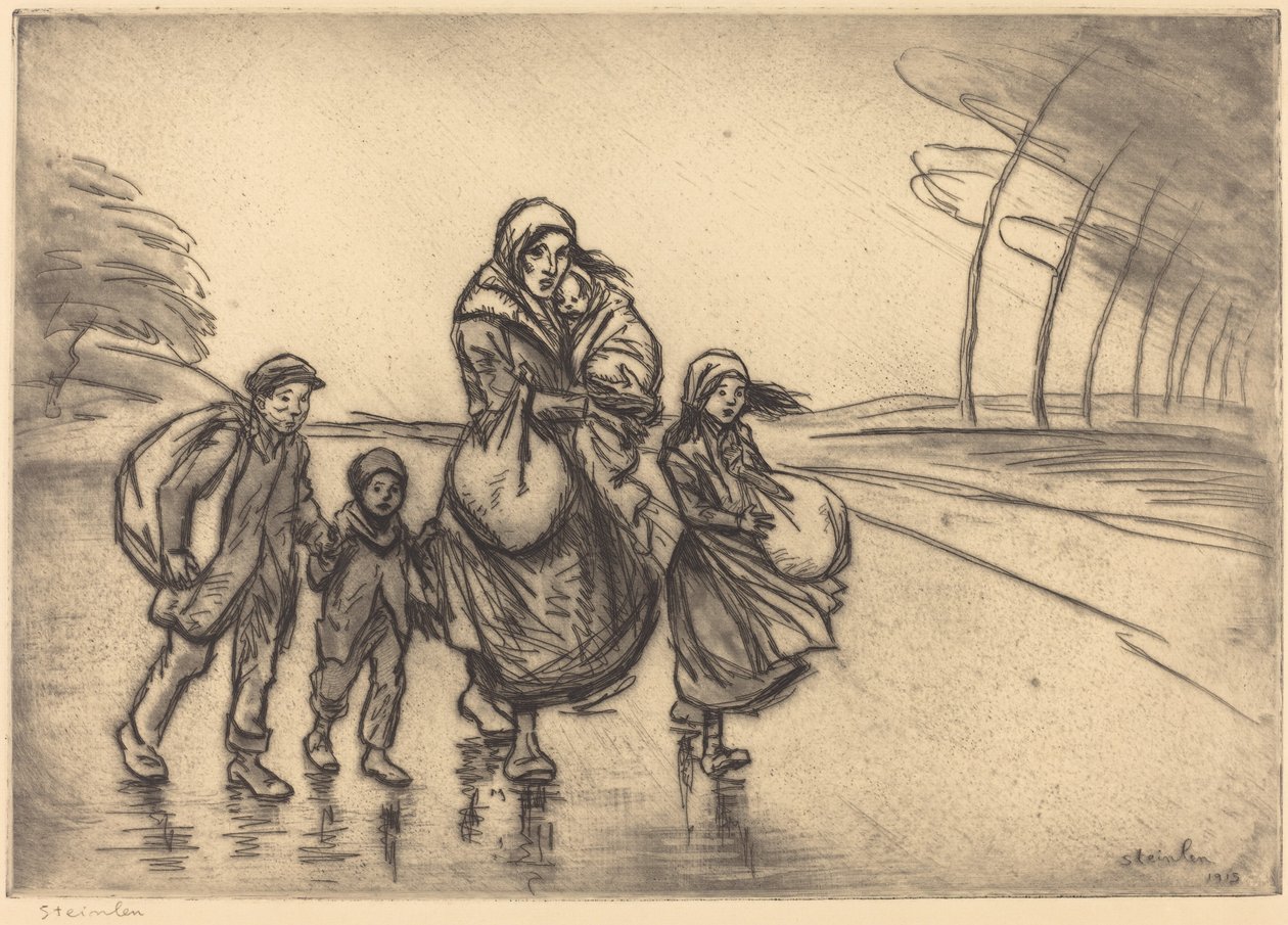 I regnet: mor och barn av Théophile Alexandre Steinlen