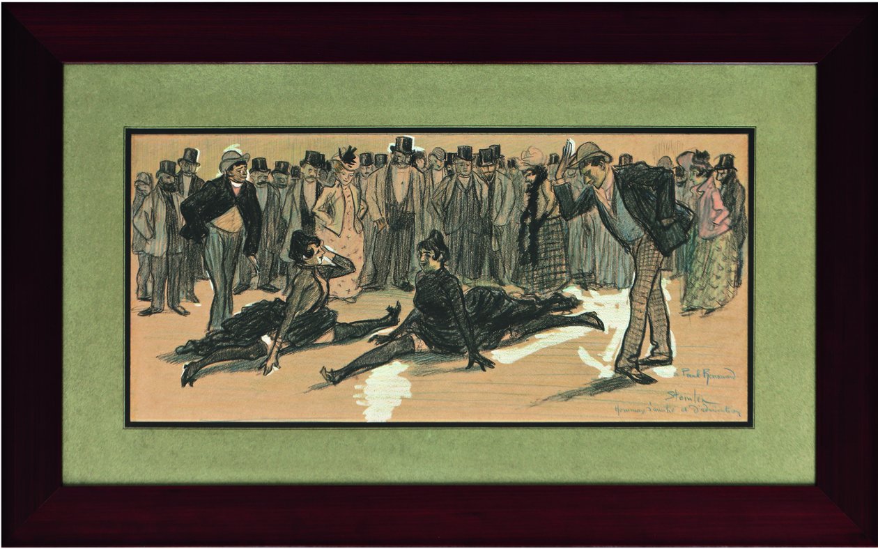 La Goulue och Valentin le Désossé vid en bal i Moulin Rouge, 1890. av Théophile Alexandre Steinlen