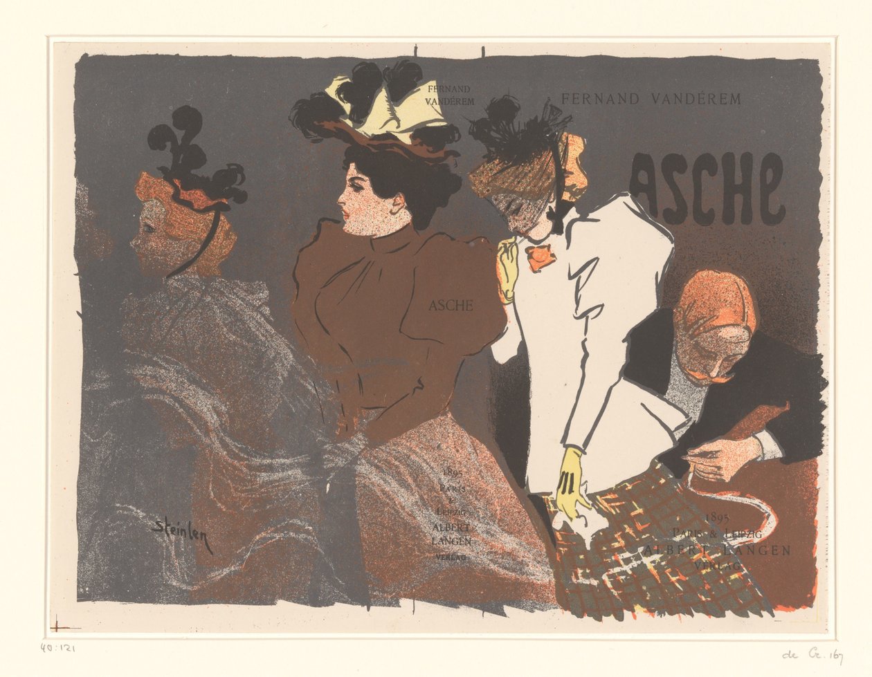 Omslagsillustration för Asche av Fernand Vandérem av Théophile Alexandre Steinlen