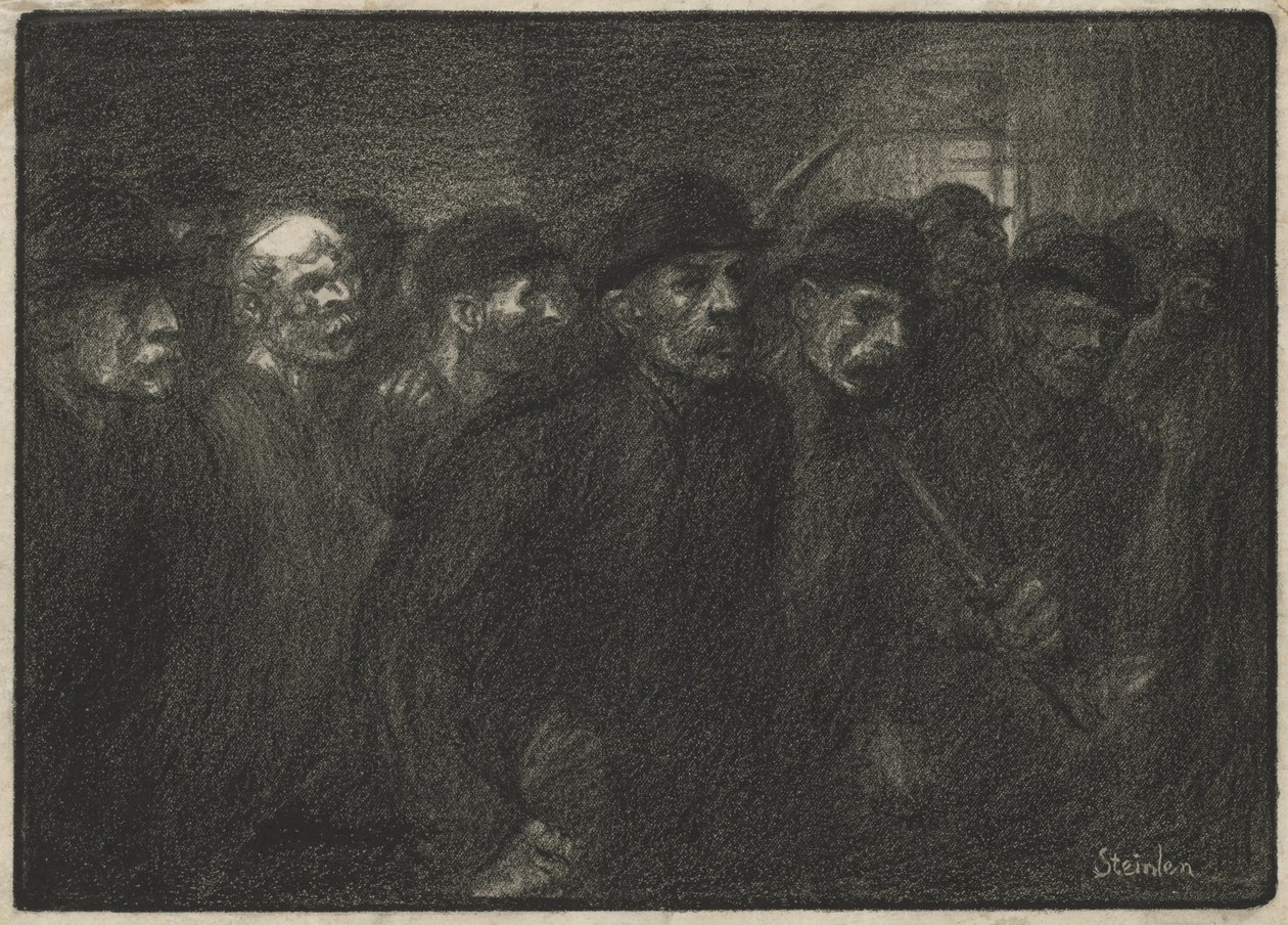 Arbetare lämnar fabriken av Théophile Alexandre Steinlen