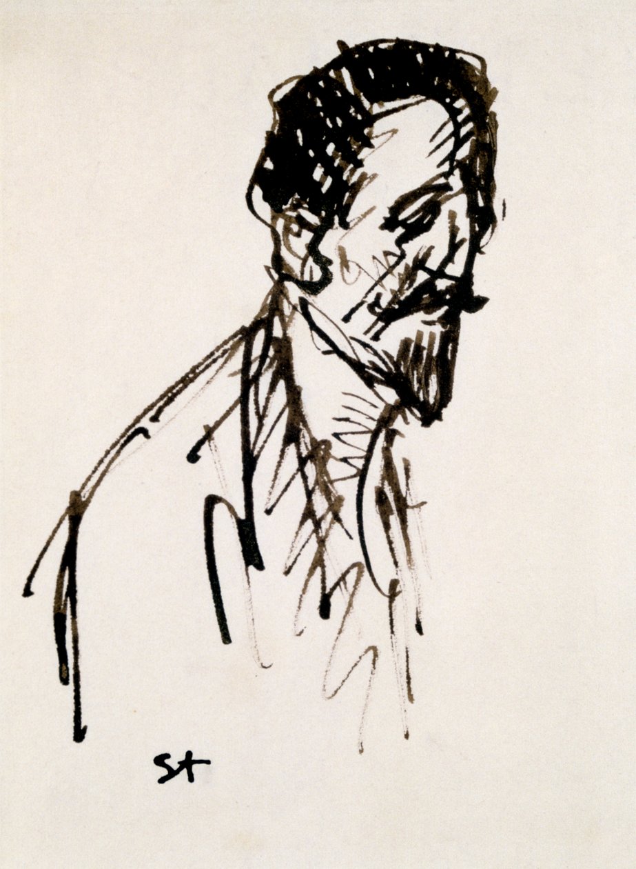 Porträtt av Jehan Rictus, 1900-talet av Théophile Alexandre Steinlen