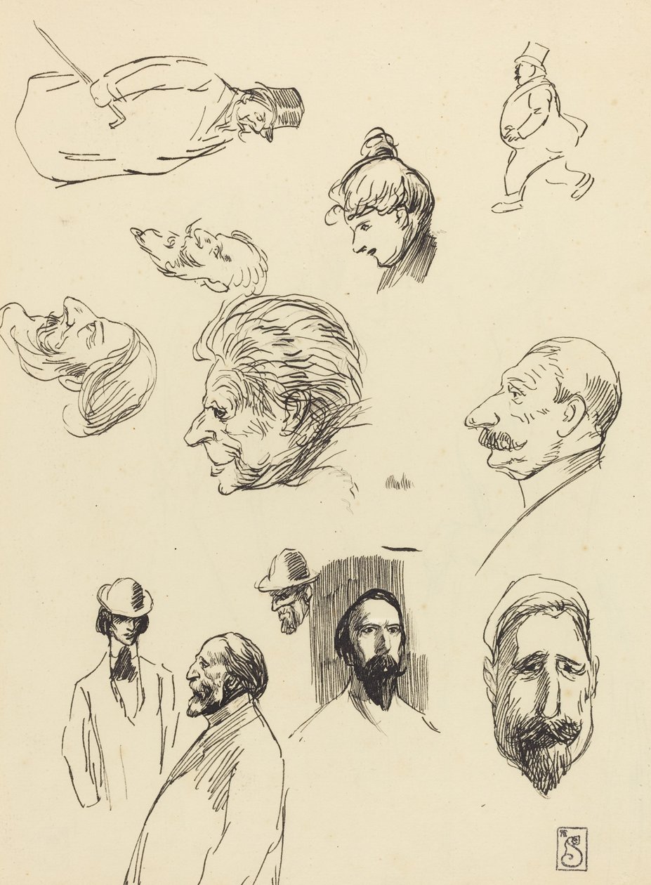 Studier av figurer och huvuden av Théophile Alexandre Steinlen