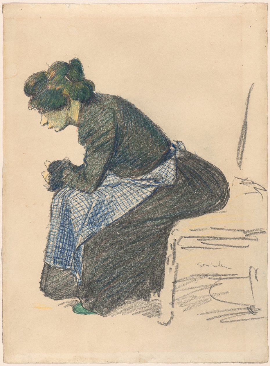 Studie av en kvinna, sent 1800-tidigt 1900-tal. av Théophile Alexandre Steinlen