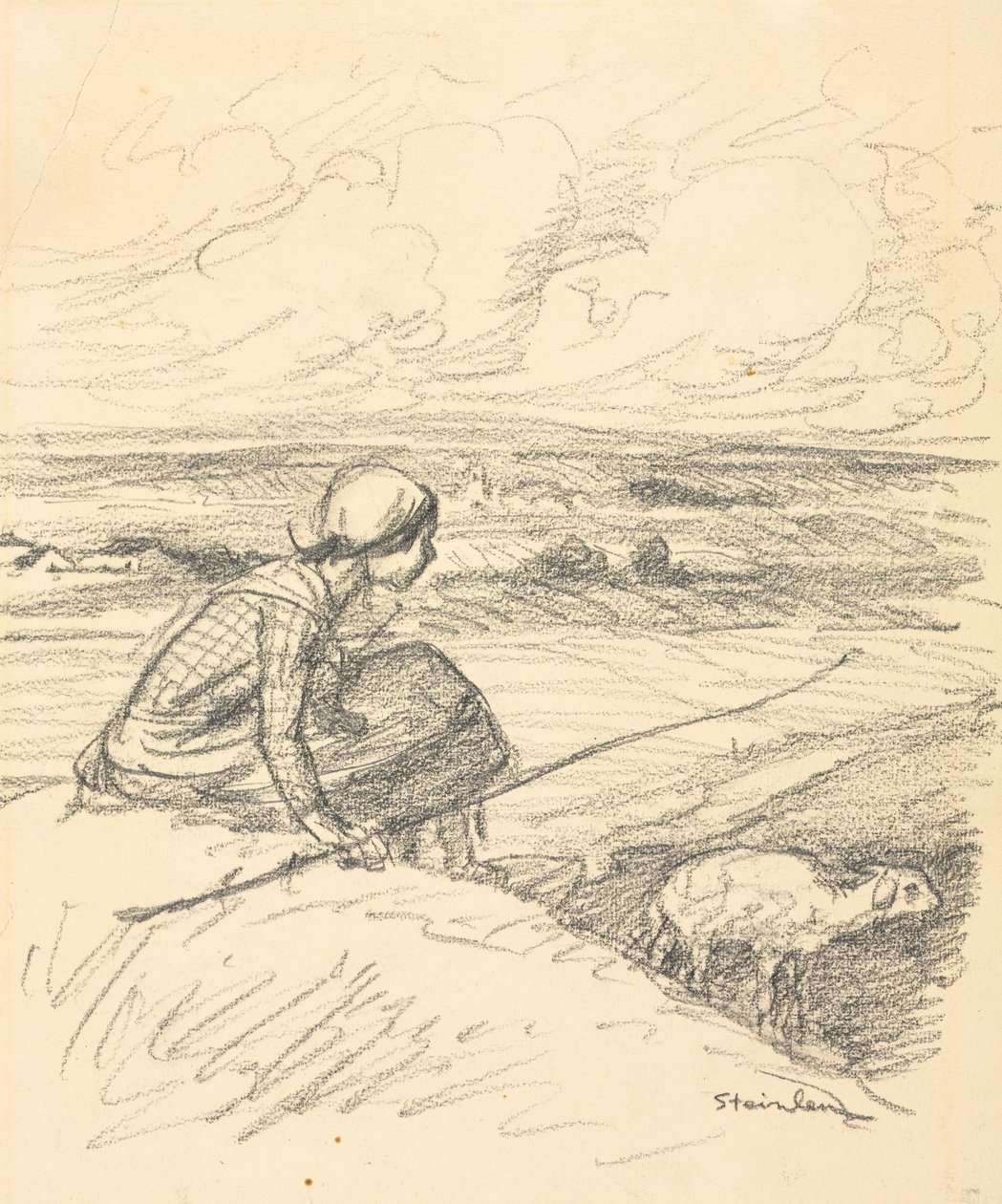 Herdinnan, fjärde kvartalet 1800-talet eller första kvartalet 1900-talet. av Théophile Alexandre Steinlen