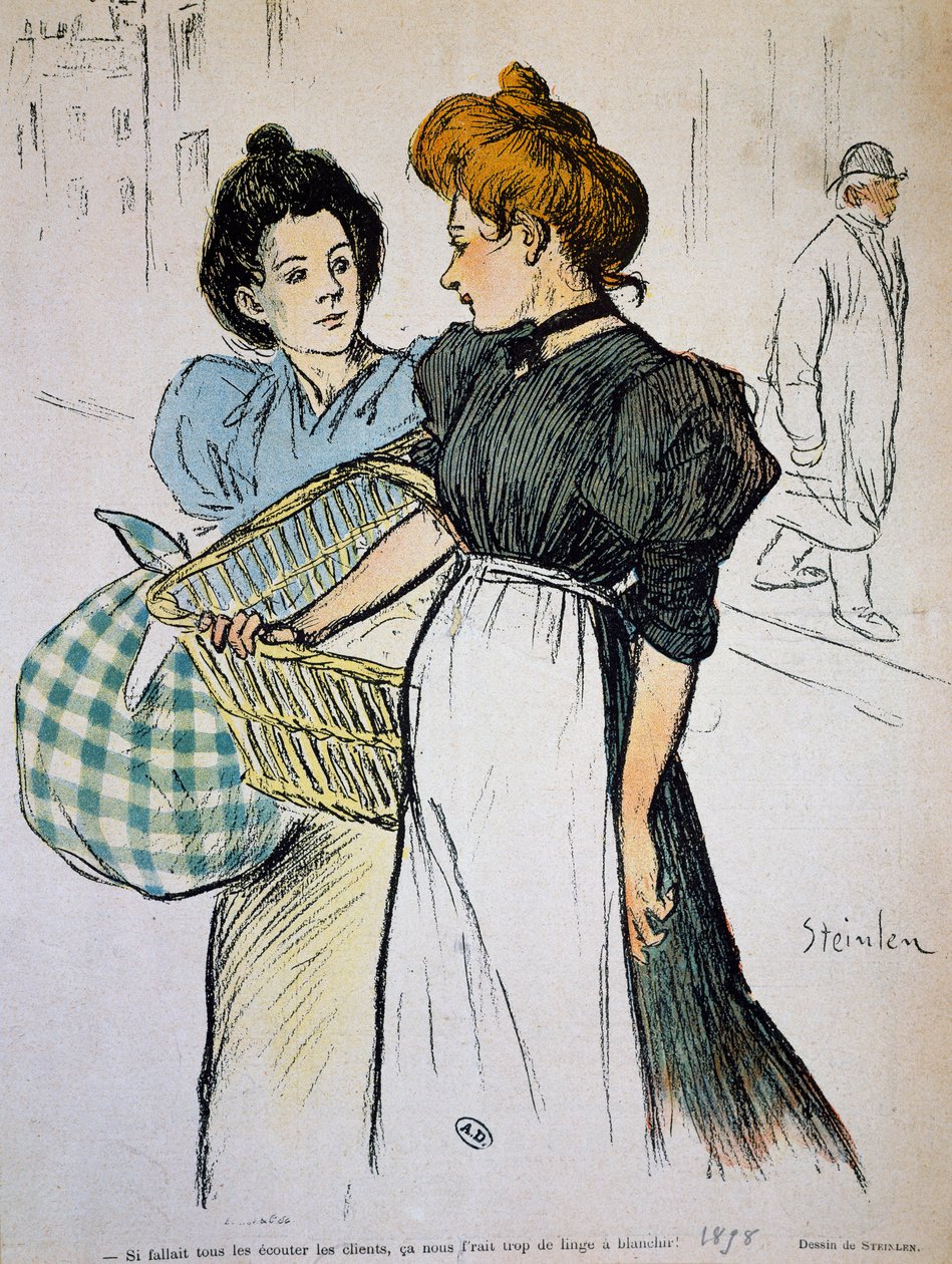 Tvättkvinnorna, tryck, Frankrike av Théophile Alexandre Steinlen