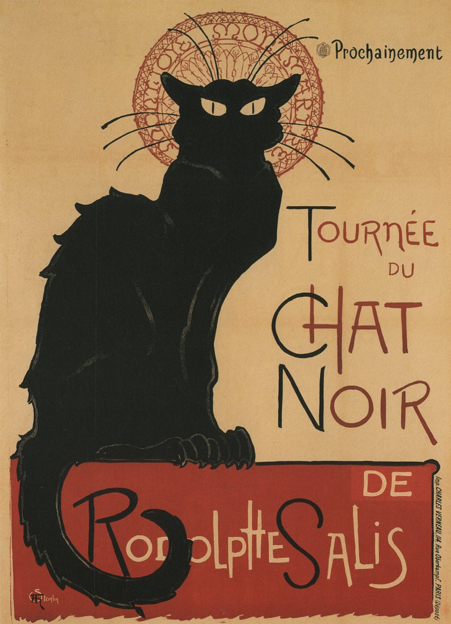 Black Cat Tour, 1896 av Théophile Alexandre Steinlen