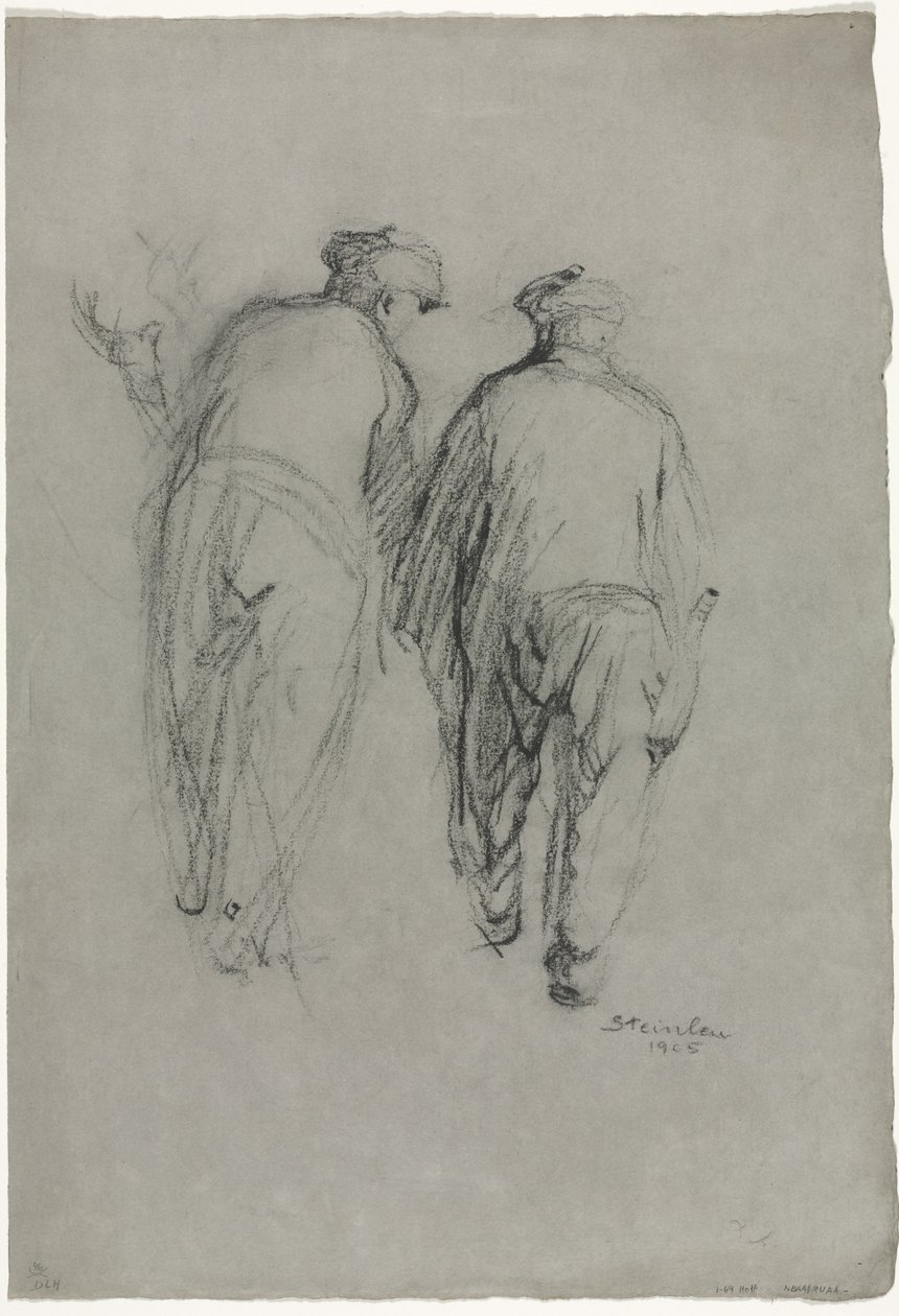 Två män arbetar, bakifrån av Théophile Alexandre Steinlen
