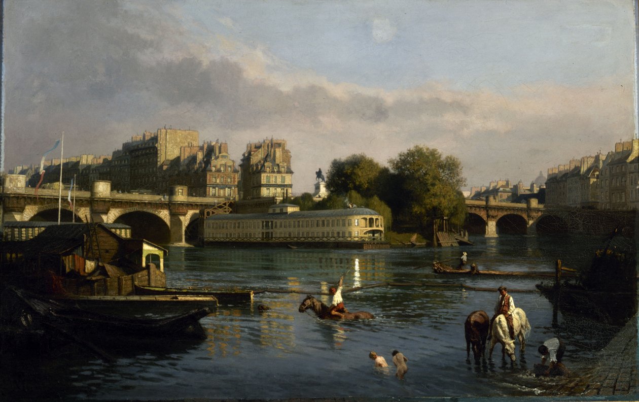 Pont-Neuf och spetsen av Ile de la Cité, 1860. av Théophile Meunier