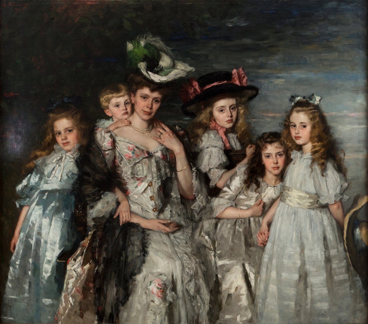 Porträtt av Aleida Gijsberta Maria van Ogtrop-Hanlo 1871-1944 och hennes fem barn, 1906 av Thérèse Schwartze