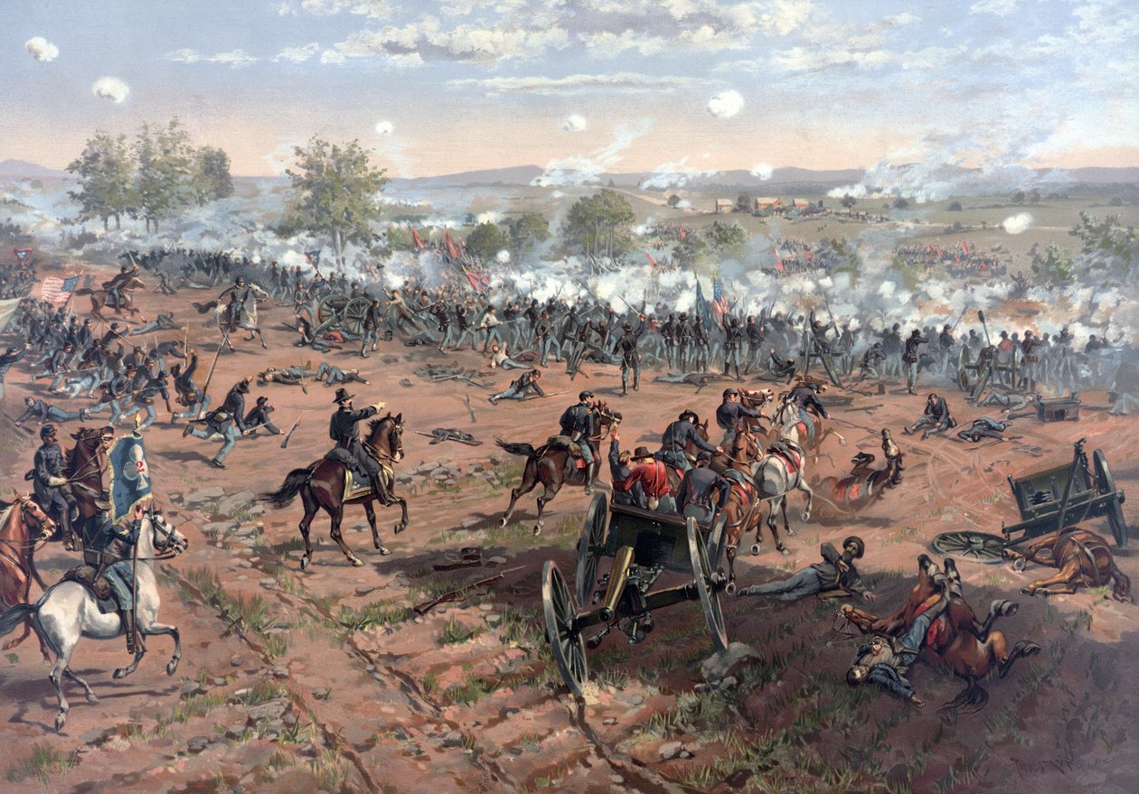Slaget vid Gettysburg, pub. L Prang & Co., 1886 av Thure de Thulstrup