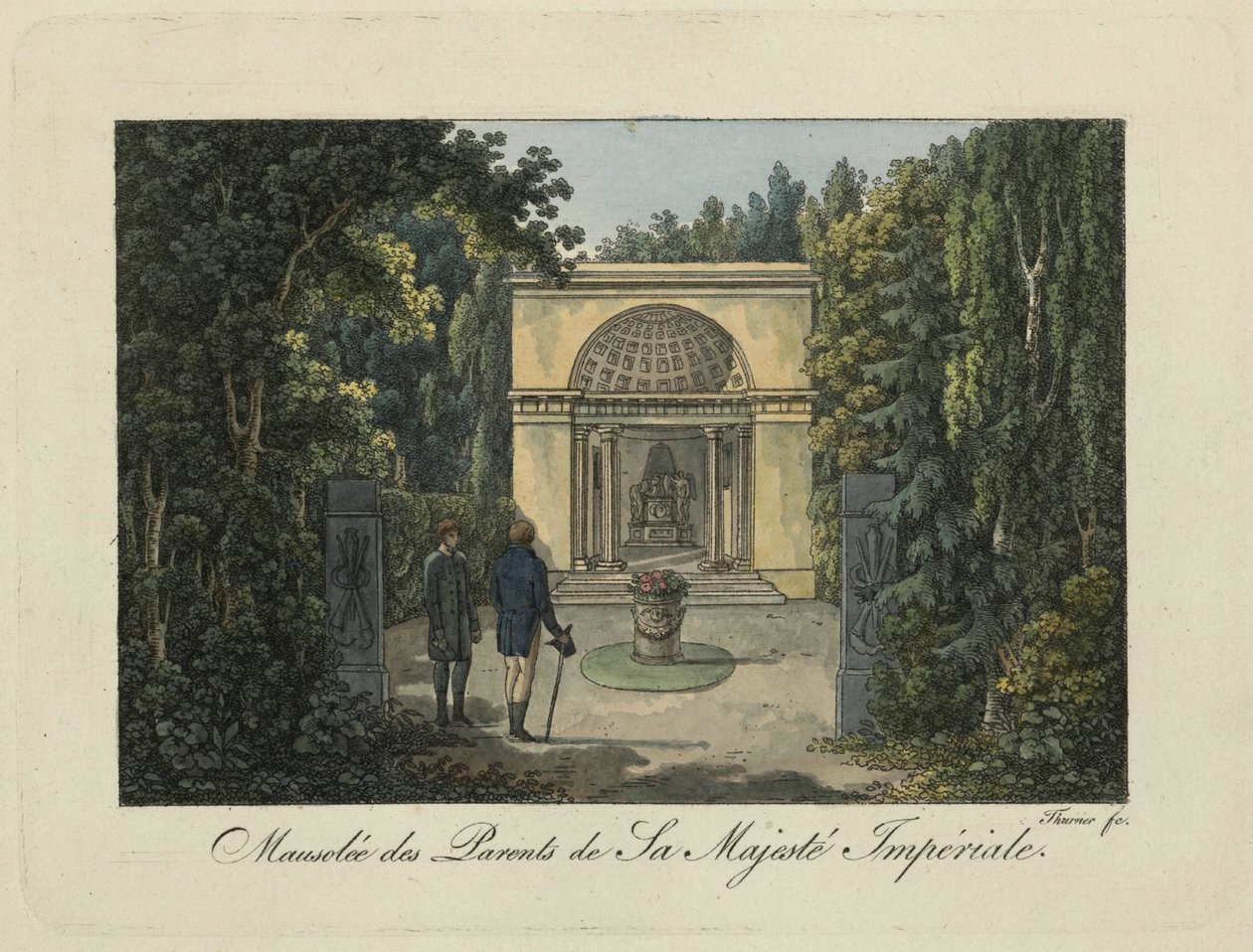 Monument till föräldrarna i Pavlovsk Park, 1810-talet. av Thurner