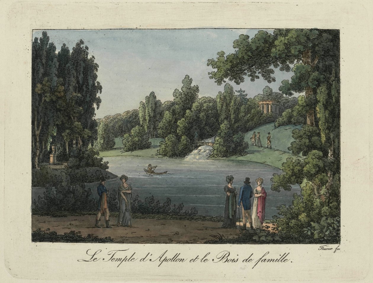 Apollontemplet och kaskaden i Pavlovskparken, 1810-talet. av Thurner