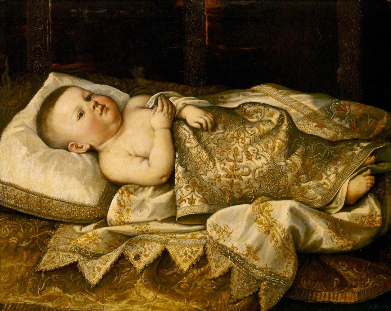 Porträtt av Leopoldo de Medici som baby av Tiberio di Titi