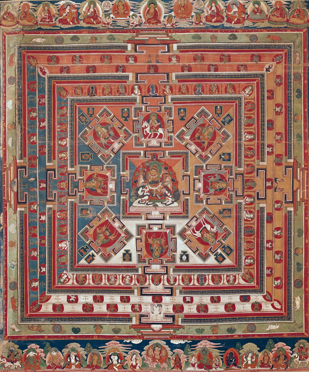 Mandala av Vaishravana av Tibetan School