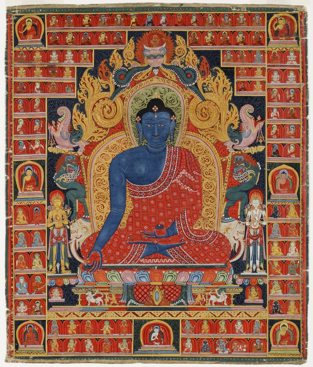 Buddha, den högsta helaren (ogenomskinlig wc på bomull) av Tibetan School