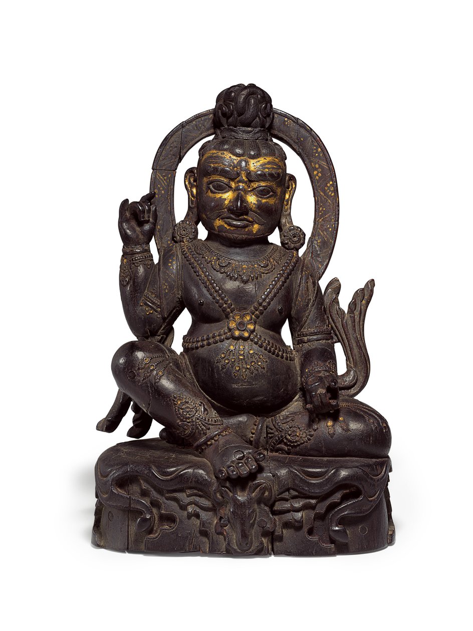 Figur av Mahasiddha (förgylld zitan) av Tibetan School