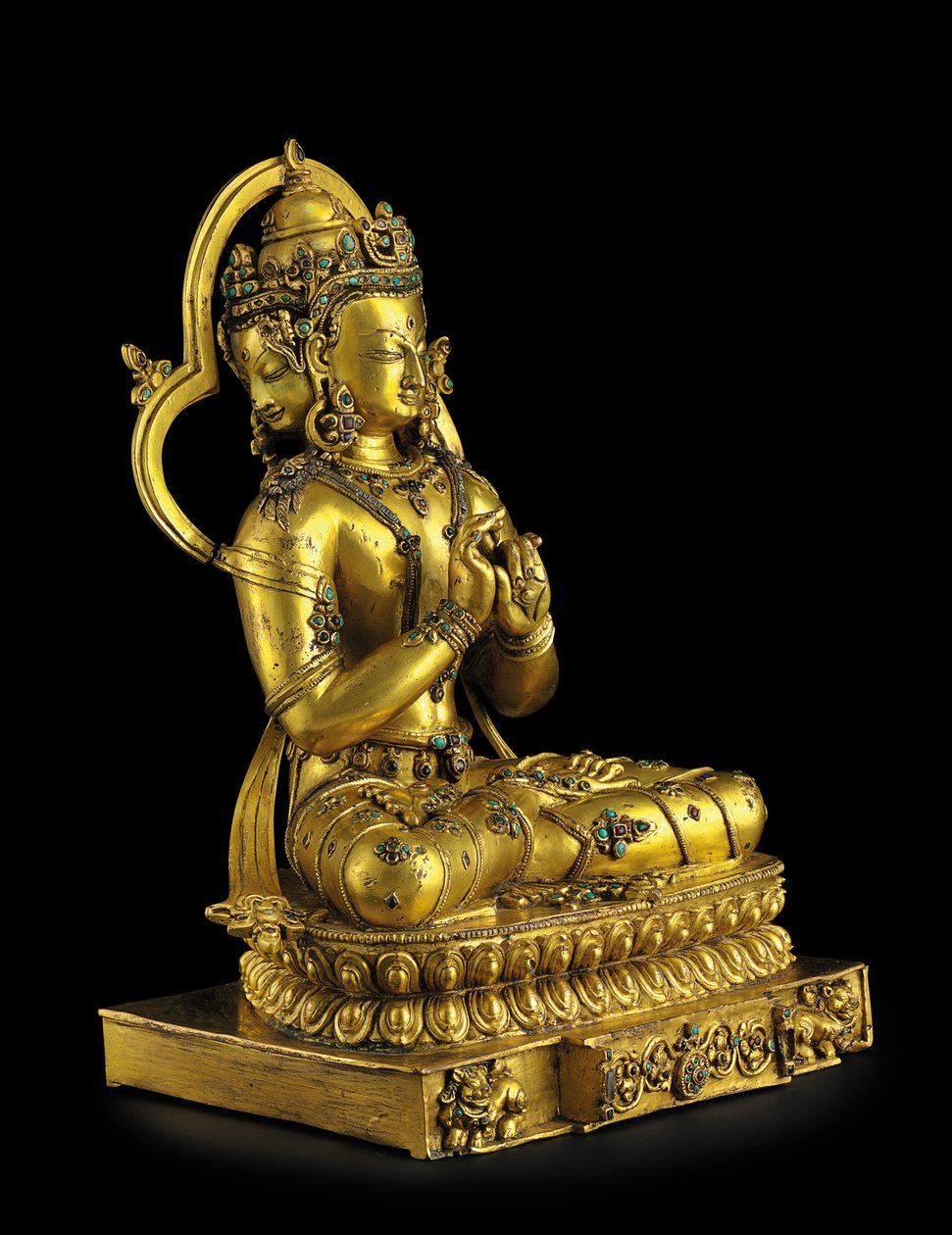 Figur av Vairochana, Densatil (förgylld brons) (se även 876882-4) av Tibetan School