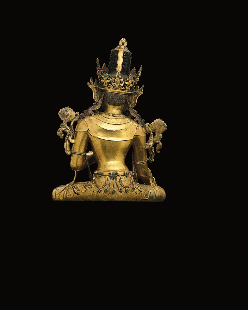 Imperialistisk figur av Avalokiteshvara (se även 474250 till 474254) (förgylld brons) av Tibetan School