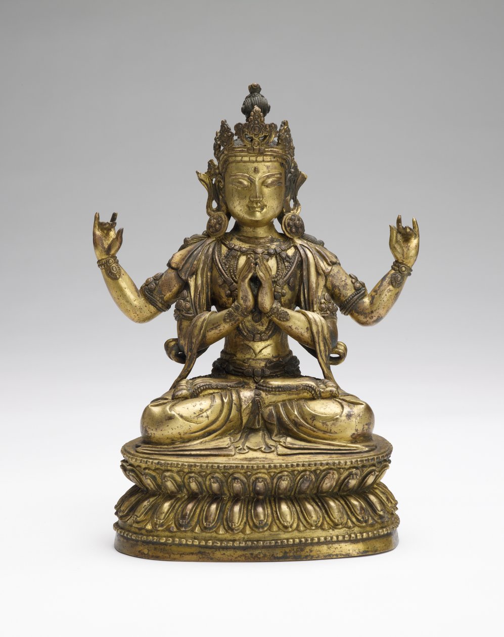 Sukhavati Avalokiteshvara, sent 1600-tal-tidigt 1700-tal (förgylld kopparlegering) av Tibetan School