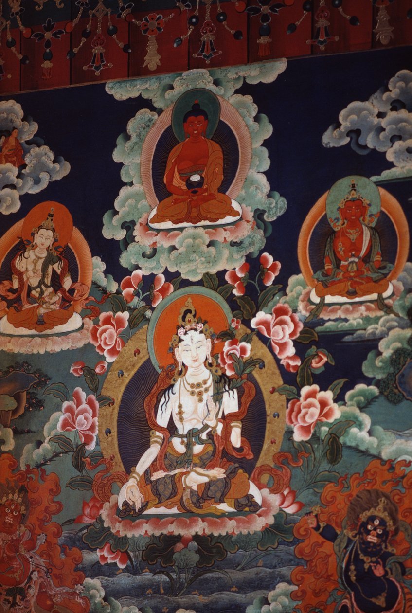Väggmålningar som visar gudar, Potala Palace (Unescos världsarvslista). av Tibetan School