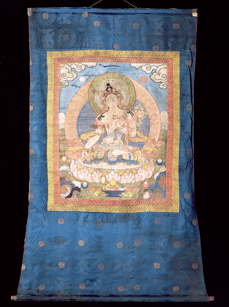 White Tara, från Bhutan (textil) av Tibetan School