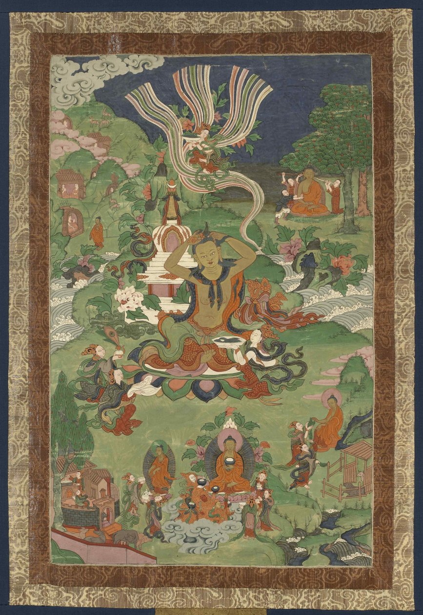 Thangka med scener ur Buddhas liv, andra hälften av 1800-talet.. av Tibetan culture.