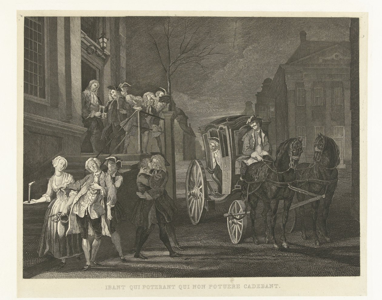 De som kunde gå lämnade till fots, de som inte längre kunde föll Ibant qui poterant qui non potuere cadebant (titel på objekt) Nelri till Cornelis Troost (serietitel) av Tieleman Cato Bruining