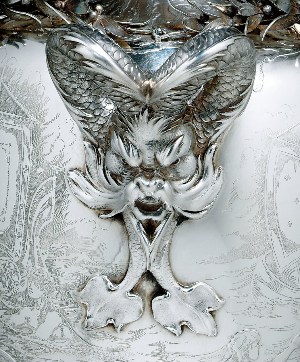 Detalj av en seglingstrofé av Tiffany and Company