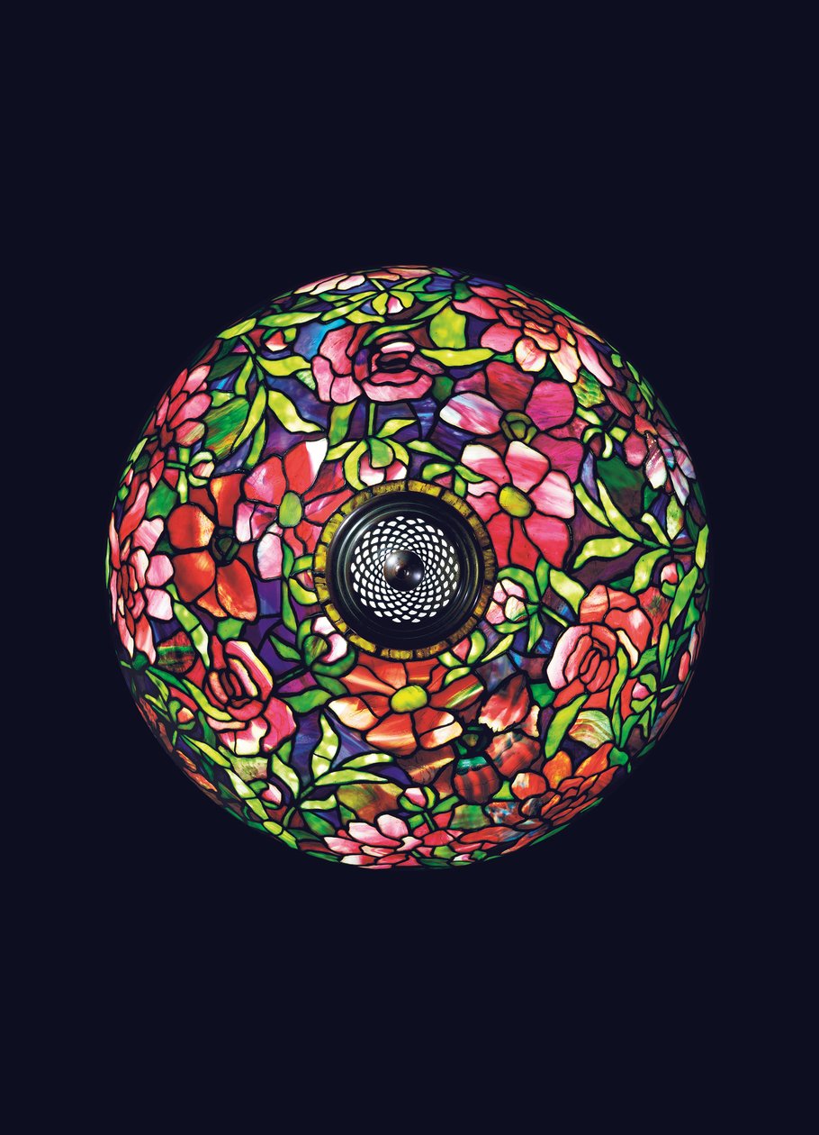 Pion golvlampa, ca 1910 (blyat glas & brons) (se även 2647649) av Tiffany and Company