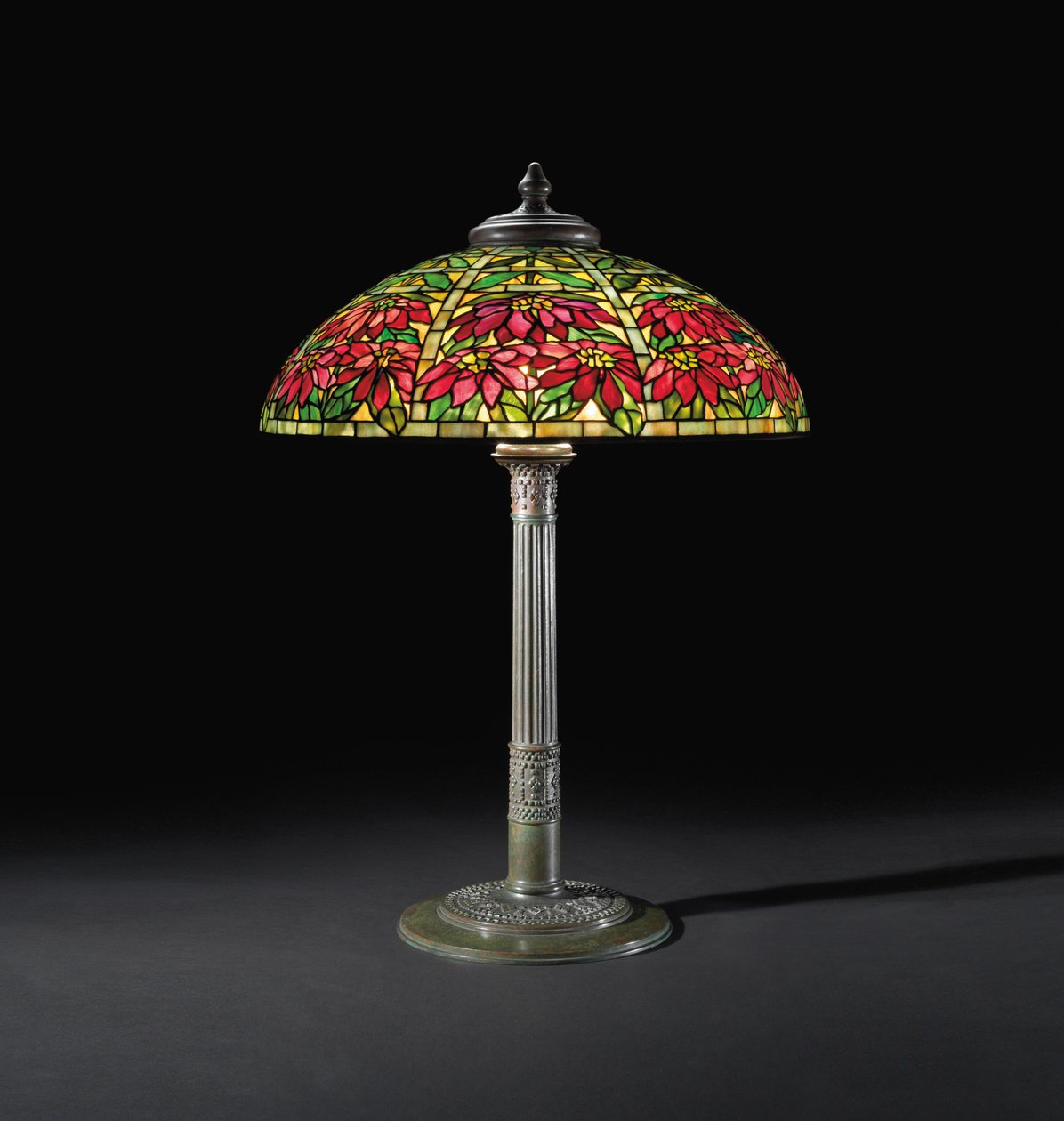 Julstjärna bordslampa, ca 1910 (blyat glas & brons) av Tiffany and Company