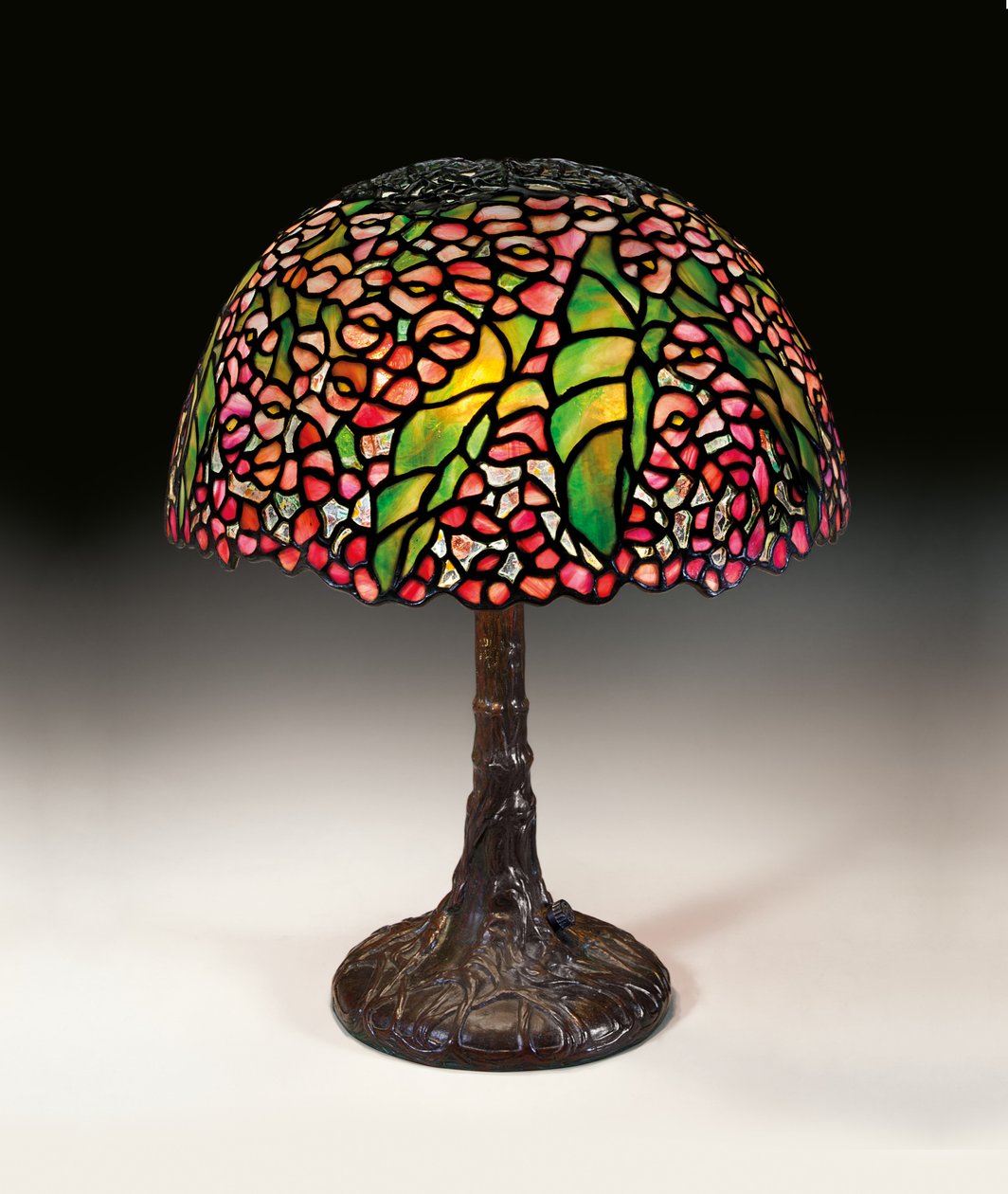 Pony Begonia bordslampa, ca 1910 (blyat glas & brons) av Tiffany and Company