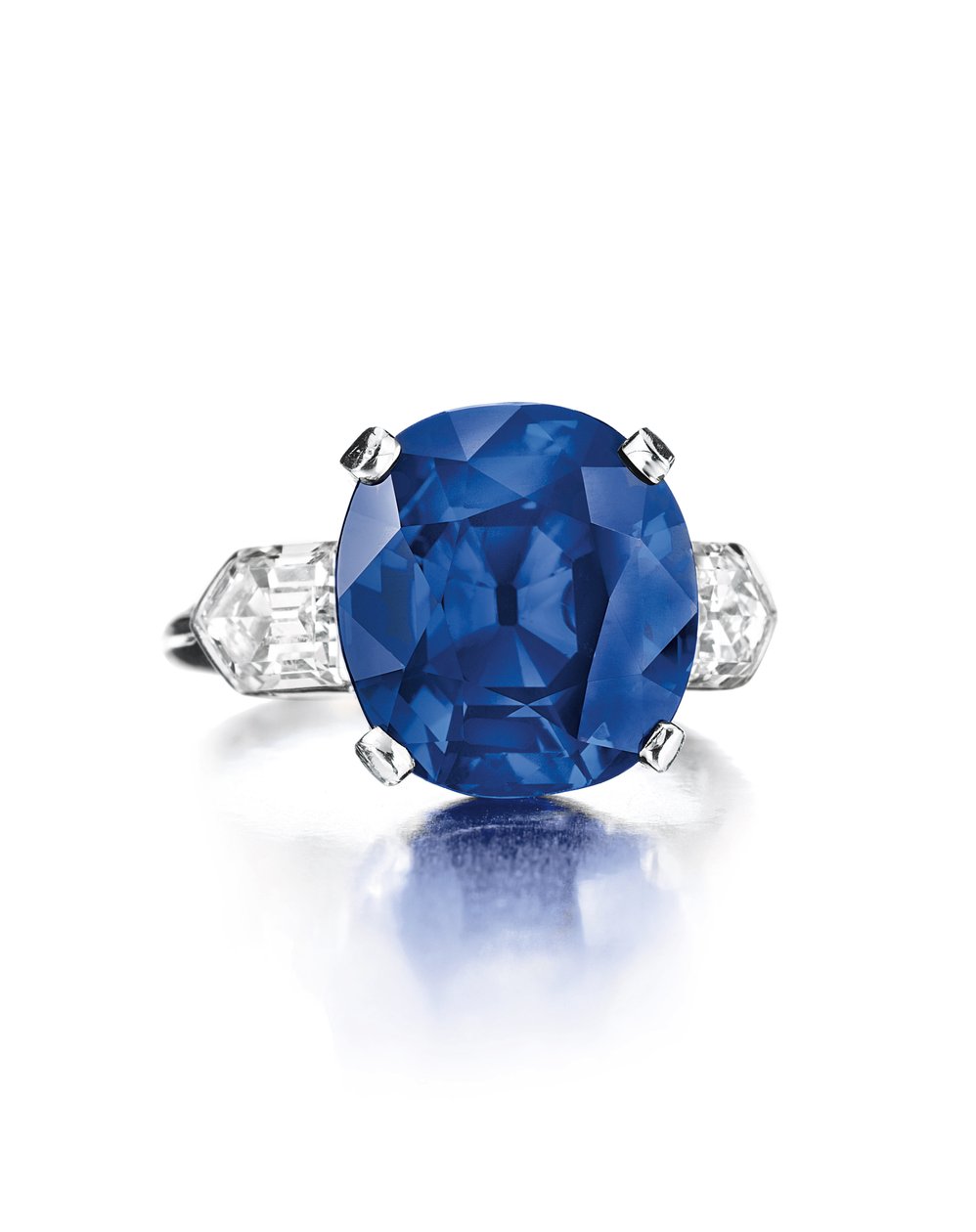 Ring (safir, diamanter och platina) av Tiffany and Company